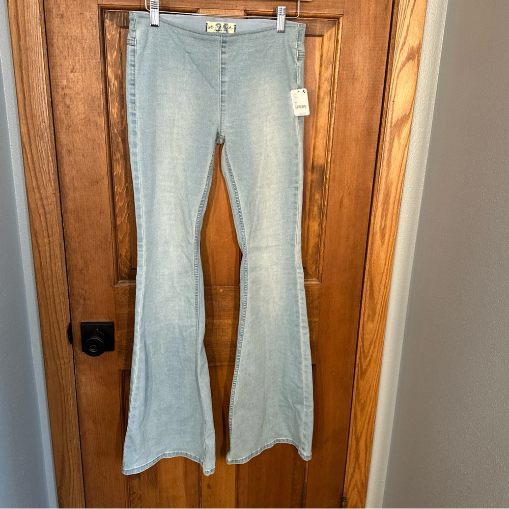 We The Free Jeans Free People Womens Size 25  Pull-On‎ Flare Light Blue Denim
